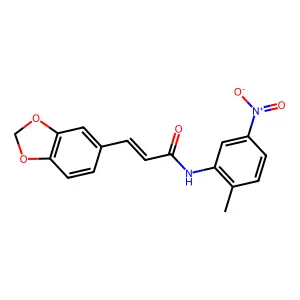 3-(1,3-benzodioxol-5-yl)-N-(2-methyl-5-nitrophenyl)acrylamide structure