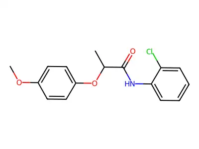 N-(2-chlorophenyl)-2-(4-methoxyphenoxy)propanamide structure