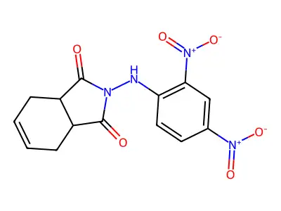 1H-Isoindole-1,3(2H)-dione, 3a,4,7,7a-tetrahydro-2-((2,4-dinitrophenyl)amino)- structure