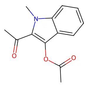 2-Acetyl-1-methyl-3-indolyl acetate structure