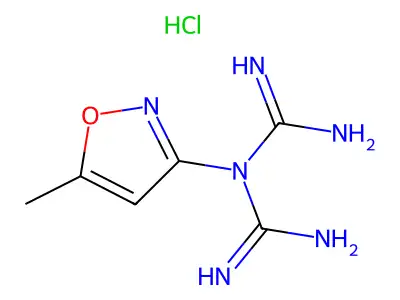 Imidodicarbonimidic diamide, N-(5-methyl-3-isoxazolyl)-, monohydrochloride structure