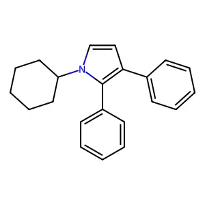 1-cyclohexyl-2,3-diphenyl-1H-pyrrole structure