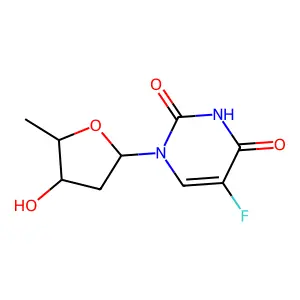 5-Fluoro-1-(4-hydroxy-5-methyloxolan-2-yl)pyrimidine-2,4-dione structure