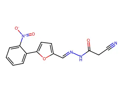 2-cyano-N'-{(E)-[5-(2-nitrophenyl)furan-2-yl]methylidene}acetohydrazide structure