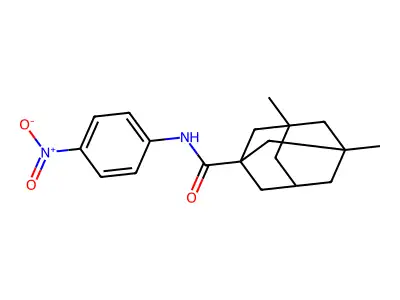 3,5-dimethyl-N-(4-nitrophenyl)adamantane-1-carboxamide structure