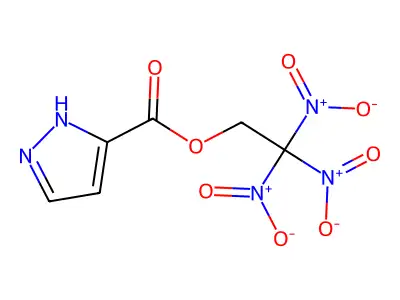 2,2,2-trinitroethyl 1H-pyrazole-5-carboxylate structure