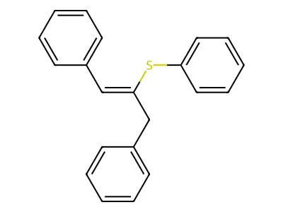 Benzene, 1,1'-[2-(phenylthio)-1-propene-1,3-diyl]bis- structure
