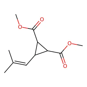 1,2-Cyclopropanedicarboxylic acid, 3-(2-methyl-1-propenyl)-, dimethyl ester structure