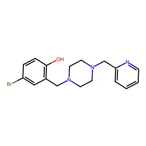 4-Bromo-2-({4-[(pyridin-2-yl)methyl]piperazin-1-yl}methyl)phenol structure
