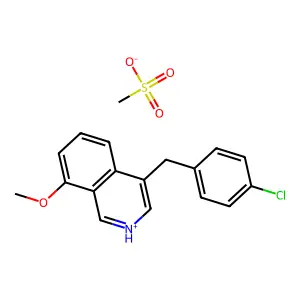 Isoquinoline, 4-(p-chlorobenzyl)-7-methoxy-, methanesulfonate structure