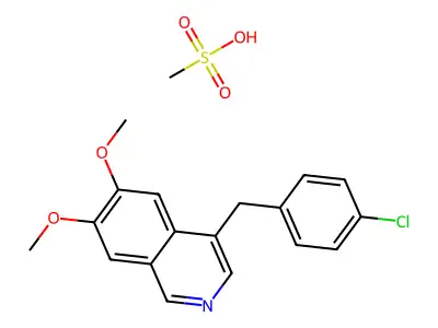 4-(p-Chlorobenzyl)-6,7-dimethoxyisoquinolinium methanesulphonate structure