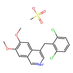 Isoquinoline, 4-(2,6-dichlorobenzyl)-6,7-dimethoxy-, methanesulfonate structure