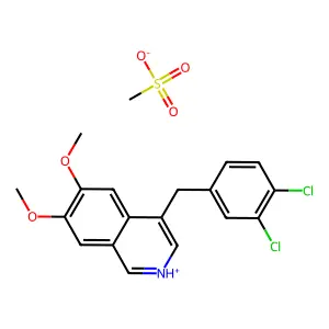 Isoquinoline, 4-(3,4-dichlorobenzyl)-6,7-dimethoxy-, methanesulfonate structure