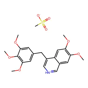 Isoquinoline, 6,7-dimethoxy-4-(3,4,5-trimethoxybenzyl)-, methanesulfonate structure
