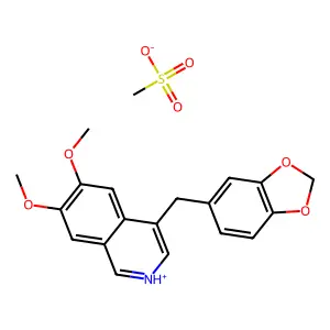 Isoquinoline, 6,7-dimethoxy-4-(3,4-methylenedioxybenzyl)-, methanesulfonate structure