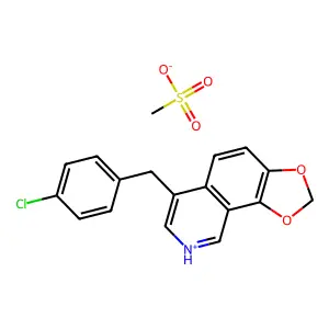 Isoquinoline, 4-(p-chlorobenzyl)-6,7-methylenedioxy-, methanesulfonate structure