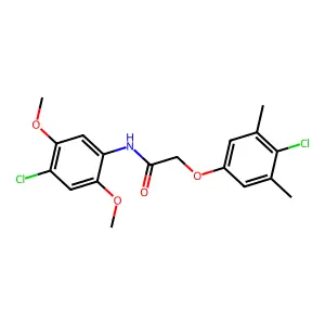 N-(4-chloro-2,5-dimethoxyphenyl)-2-(4-chloro-3,5-dimethylphenoxy)acetamide structure