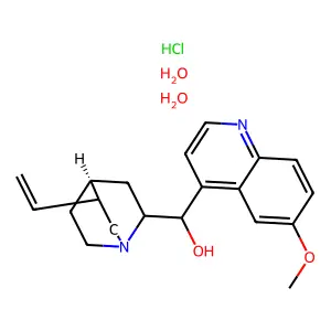 Quinine hydrochloride hydrate structure