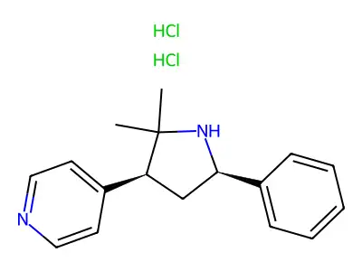 Pyridine, 4-(2,2-dimethyl-5-phenyl-3-pyrrolidinyl)-, dihydrochloride, cis-(+-)- structure