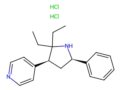 Pyridine, 4-(2,2-diethyl-5-phenyl-3-pyrrolidinyl)-, dihydrochloride, cis-(+-)- structure