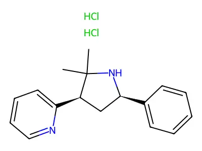Pyridine, 2-(2,2-dimethyl-5-phenyl-3-pyrrolidinyl)-, dihydrochloride, cis-(+-)- structure