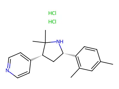 Pyridine, 4-(2,2-dimethyl-5-(2,4-dimethylphenyl)-3-pyrrolidinyl)-, dihydrochloride, (3R-cis)- structure