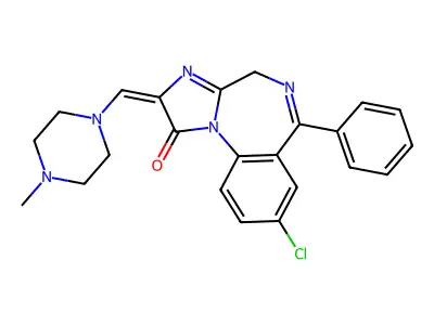 1H-Imidazo(1,2-a)(1,4)benzodiazepin-1-one, 2,4-dihydro-8-chloro-2-((4-methyl-1-piperazinyl)methylene)-6-phenyl- structure