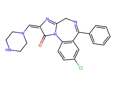 1H-Imidazo(1,2-a)(1,4)benzodiazepin-1-one, 2,4-dihydro-8-chloro-6-phenyl-2-(1-piperazinylmethylene)- structure