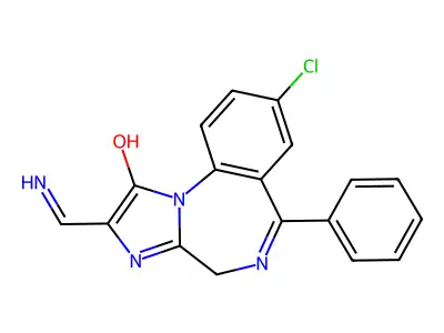 2-Aminomethylene-8-chloro-2,4-dihydro-6-phenyl-1H-imidazo(1,2-a)(1,4)benzodiazepin-1-one structure