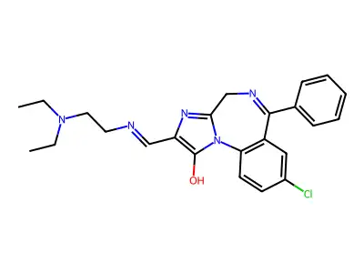 1H-Imidazo(1,2-a)(1,4)benzodiazepin-1-one, 2,4-dihydro-8-chloro-2-(((2-(diethylamino)ethyl)amino)methylene)-6-phenyl- structure