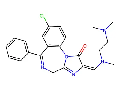 1H-Imidazo(1,2-a)(1,4)benzodiazepin-1-one, 2,4-dihydro-8-chloro-2-(((2-(dimethylamino)ethyl)methylamino)methylene)-6-phenyl- structure