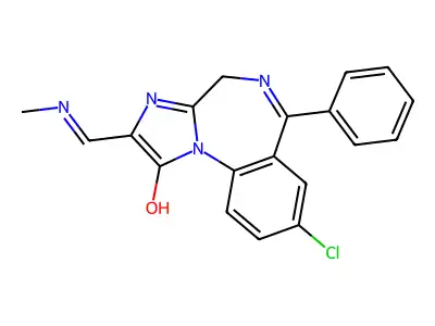 1H-Imidazo(1,2-a)(1,4)benzodiazepin-1-one, 2,4-dihydro-8-chloro-2-((methylamino)methylene)-6-phenyl-, (Z)- structure