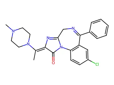 1H-Imidazo(1,2-a)(1,4)benzodiazepin-1-one, 2,4-dihydro-8-chloro-2-(1-(4-methyl-1-piperazinyl)ethylidene)-6-phenyl- structure