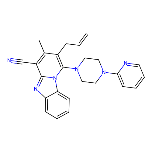 2-allyl-3-methyl-1-(4-(pyridin-2-yl)piperazin-1-yl)benzo[4,5]imidazo[1,2-a]pyridine-4-carbonitrile structure