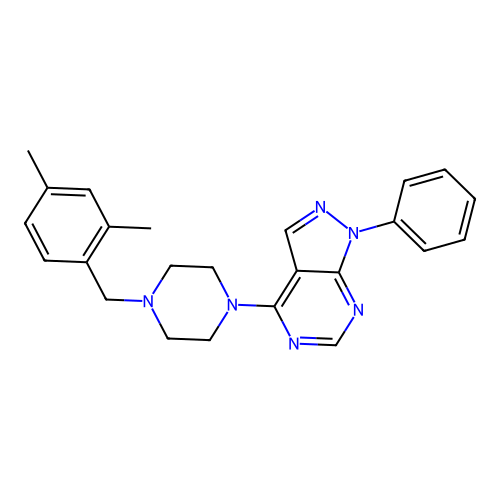 4-(4-(2,4-dimethylbenzyl)piperazin-1-yl)-1-phenyl-1H-pyrazolo[3,4-d]pyrimidine structure