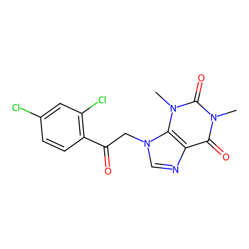 9-[2-(2,4-Dichlorophenyl)-2-oxoethyl]-1,3-dimethylpurine-2,6-dione structure
