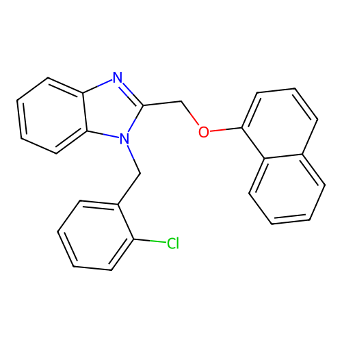 1-(2-chlorobenzyl)-2-[(naphthalen-1-yloxy)methyl]-1H-benzimidazole structure