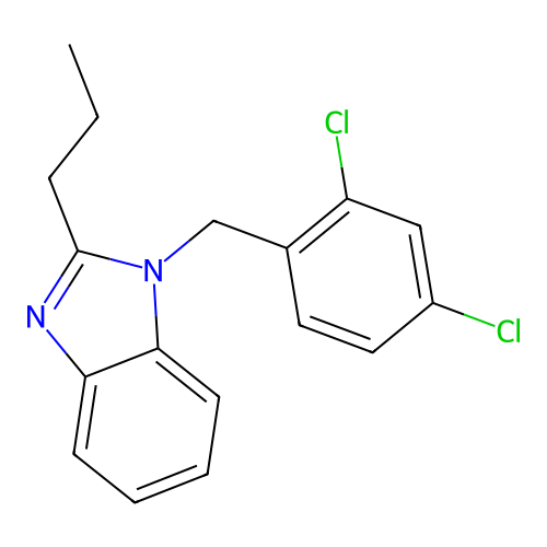 1-[(2,4-Dichlorophenyl)methyl]-2-propylbenzimidazole structure
