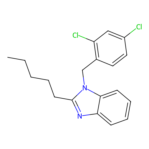 1-[(2,4-Dichlorophenyl)methyl]-2-pentylbenzimidazole structure
