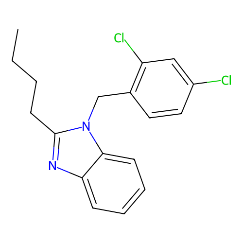 1-[(2,4-Dichlorophenyl)methyl]-2-butylbenzimidazole structure