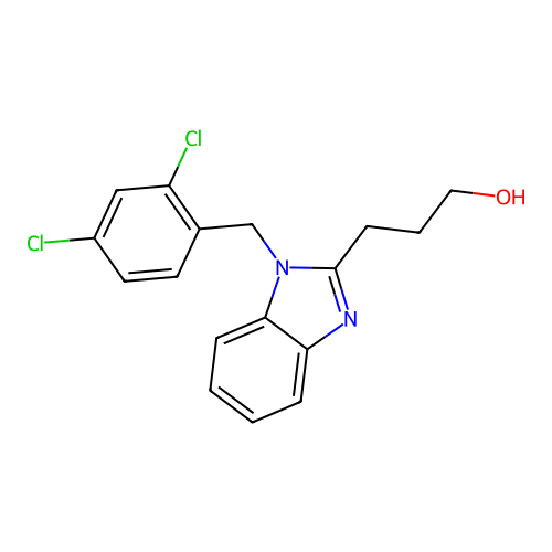 3-[1-(2,4-dichlorobenzyl)-1H-benzimidazol-2-yl]propan-1-ol structure