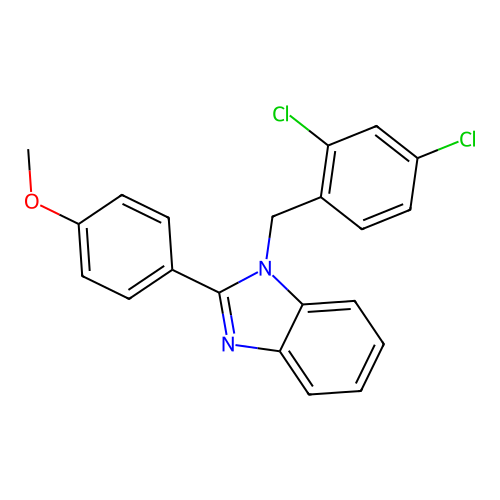 1-(2,4-dichlorobenzyl)-2-(4-methoxyphenyl)-1H-benzimidazole structure