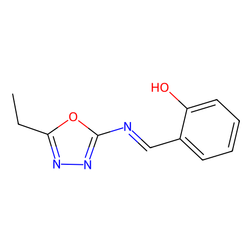 Phenol, 2-[[(5-ethyl-1,3,4-oxadiazol-2-YL)imino]methyl]- structure