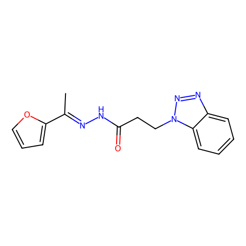3-(1H-1,2,3-Benzotriazol-1-YL)-N'-(1-(2-furyl)ethylidene)propanohydrazide structure