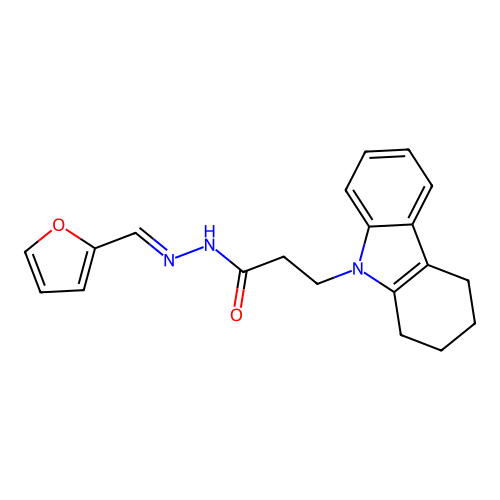 N'-(2-Furylmethylene)-3-(1,2,3,4-tetrahydro-9H-carbazol-9-YL)propanohydrazide structure