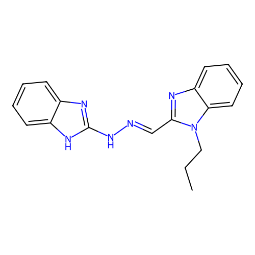 2-{(E)-[2-(1H-benzimidazol-2-yl)hydrazinylidene]methyl}-1-propyl-1H-benzimidazole structure