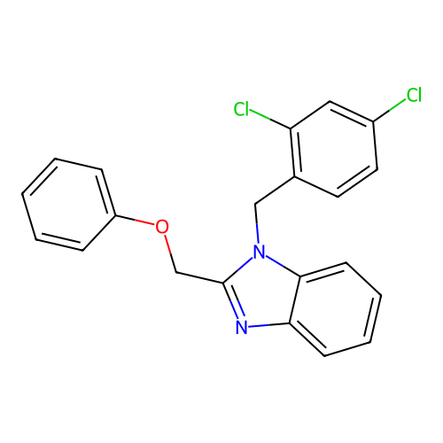1-(2,4-dichlorobenzyl)-2-(phenoxymethyl)-1H-benzimidazole structure