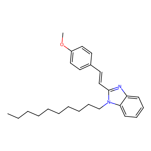 1-decyl-2-[(E)-2-(4-methoxyphenyl)ethenyl]-1H-benzimidazole structure