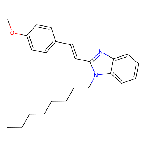 2-[(E)-2-(4-methoxyphenyl)ethenyl]-1-octyl-1H-benzimidazole structure