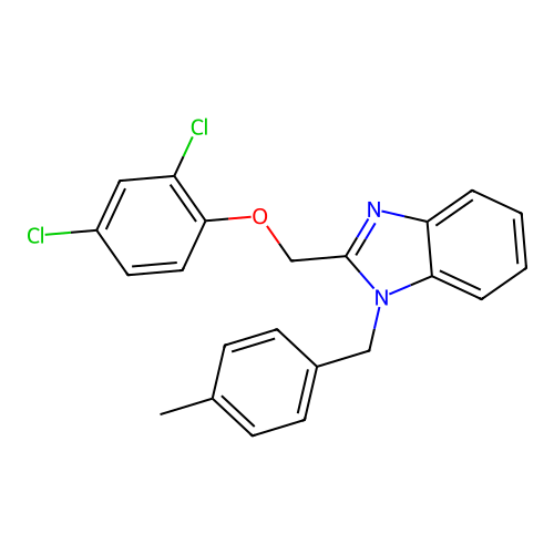 1H-Benzoimidazole, 2-(2,4-dichlorophenoxymethyl)-1-(4-methylbenzyl)- structure